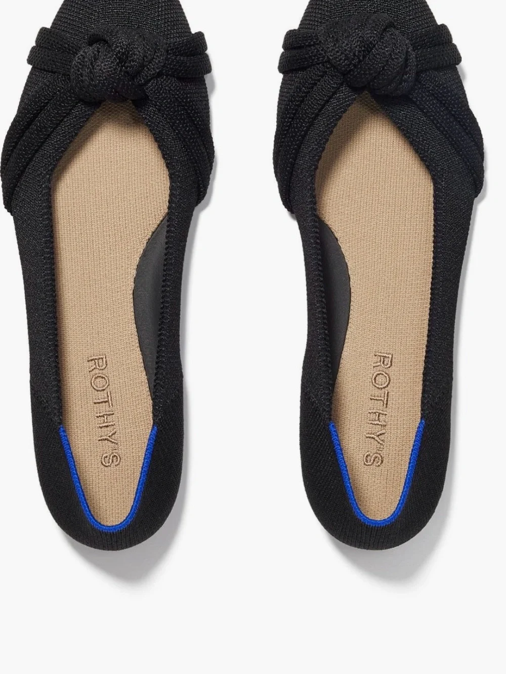 5.5 Rothy's Black Pointed Knot Ballet Flats